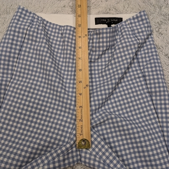 Rag & Bone Pants Women's 4 Blue White Gingham Check Simone Stretch Equestrian  - Picture 5 of 9